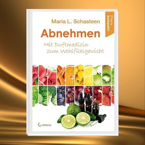 Abnehmen mit Duftmedizin – Buchcover mit ätherischen Ölen zur natürlichen Gewichtsreduktion