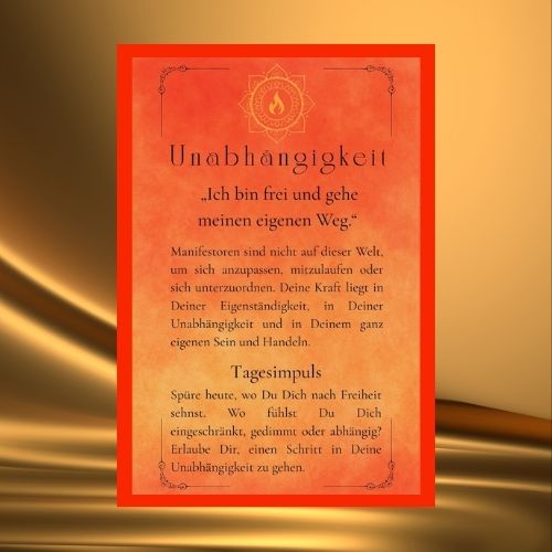 Manifestoren Impulskarte Unabhängigkeit – Tagesimpuls für Freiheit und Selbstbestimmung