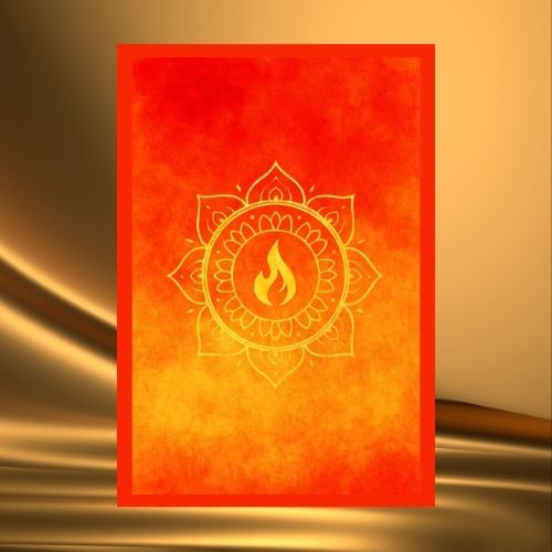 Manifestoren Impulskarten Rückseite mit Feuer-Mandala und kraftvollem Symbol