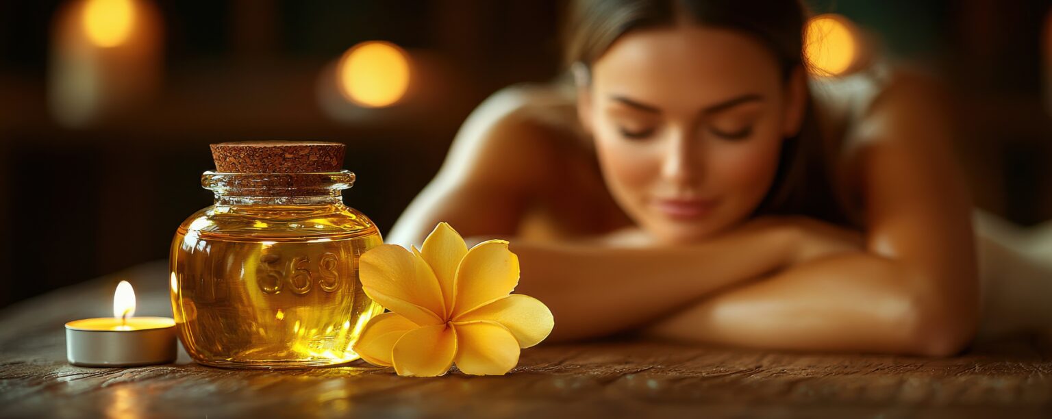 Entspannungsmassage mit ätherischen Ölen zur Regeneration müder Muskeln